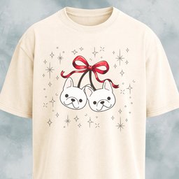 Coquette Bow Frenchie Cherries T Shirt Gift For Dog Lover