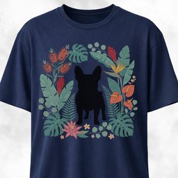 Botanical Frenchie Silhouette T Shirt Gift For Dog Lover