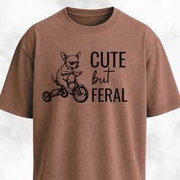 Cute But Feral Chihuahua T Shirt Gift For Dog Lover