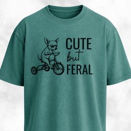 Cute But Feral Chihuahua T Shirt Gift For Dog Lover