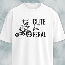 Cute But Feral Chihuahua T Shirt Gift For Dog Lover