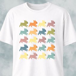 Cute Frenchies Collage Design T Shirt Gift For Dog Lover