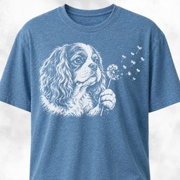 Cavalier King Charles Spaniel Blowing Dandelion T Shirt Gift For Dog Lover