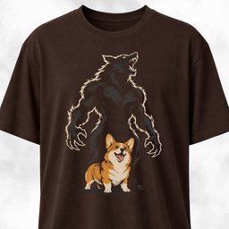 Corgi With A Werewolf Shadow T Shirt Gift For Dog Lover