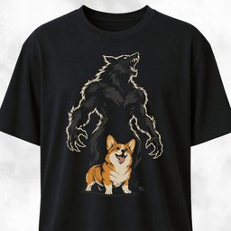 Corgi With A Werewolf Shadow T Shirt Gift For Dog Lover