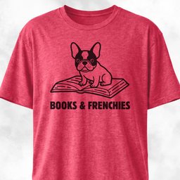 Books And Frenchies T Shirt Gift For Dog Lover