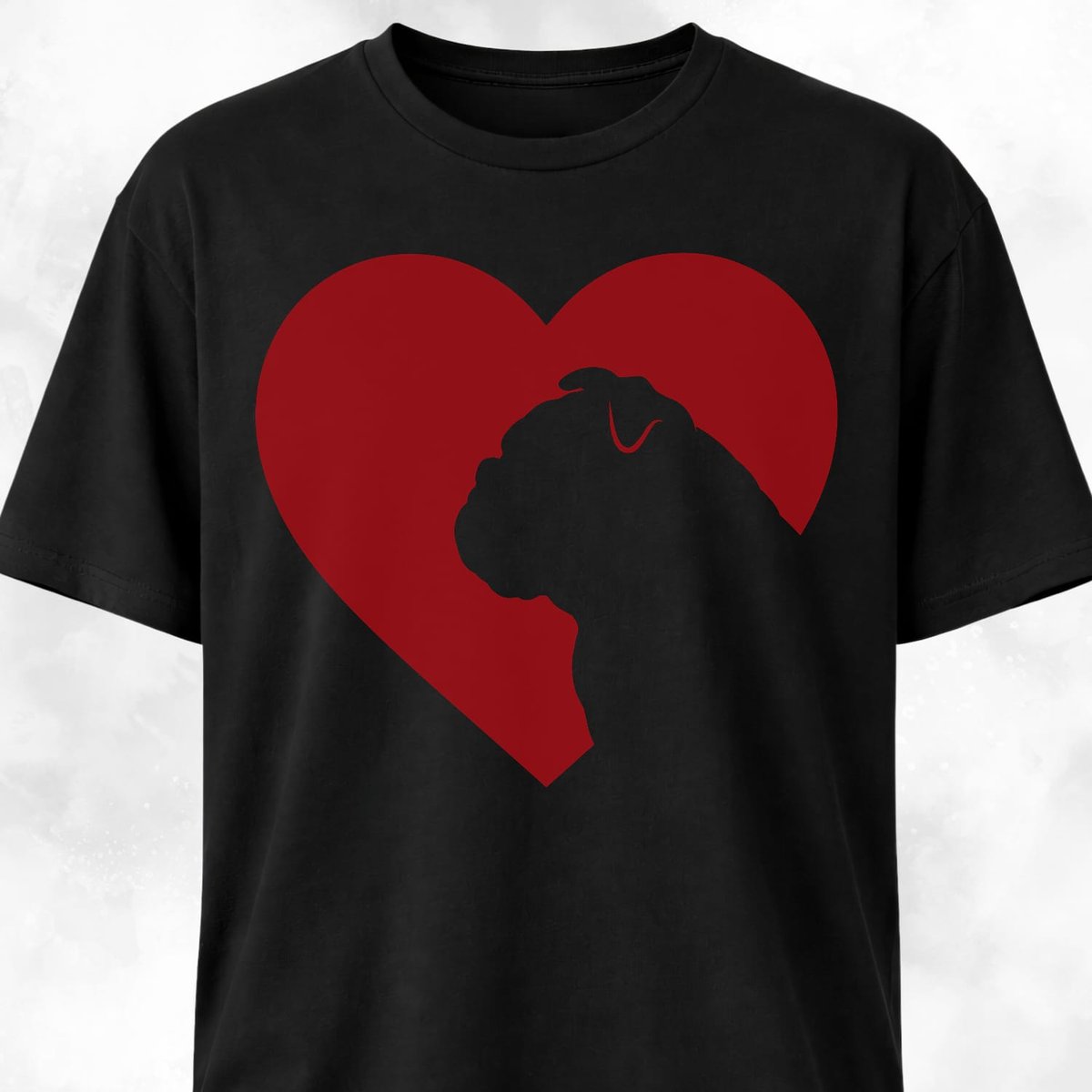 Bulldog Heart Silhouette T Shirt Gift For Dog Lover