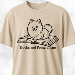 Books And Pomeranians T Shirt Gift For Dog Lover