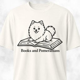 Books And Pomeranians T Shirt Gift For Dog Lover