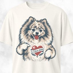 Custom Pomeranian Mom Chest Tattoo T Shirt Gift For Mom