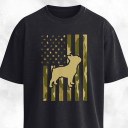 Camo American Flag Frenchie Silhouette T Shirt Gift For Dog Lover