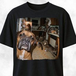 Boxer Polaroid Raccoon Kitchen Chaos T Shirt Gift For Dog Lover