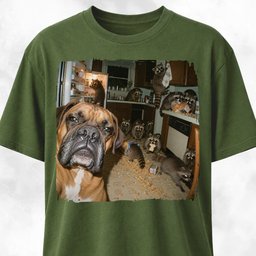 Boxer Polaroid Raccoon Kitchen Chaos T Shirt Gift For Dog Lover