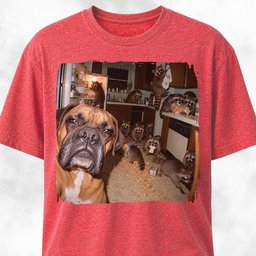 Boxer Polaroid Raccoon Kitchen Chaos T Shirt Gift For Dog Lover