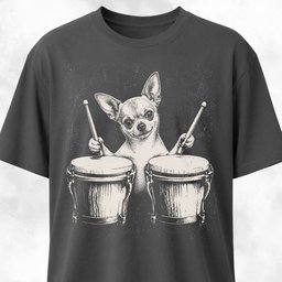 Chihuahua Playing The Bongos T Shirt Gift For Dog Lover