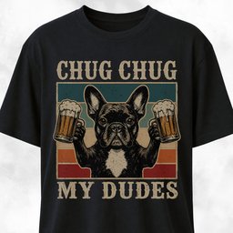 Chug Chug My Dudes Frenchie T Shirt Gift For Dog Lover