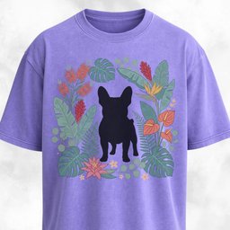 Botanical Frenchie Silhouette T Shirt Gift For Dog Lover