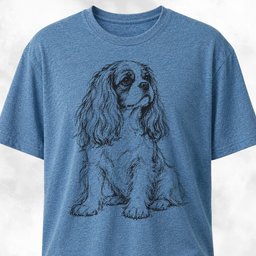 Cavalier King Charles Spaniel Scribble T Shirt Gift For Dog Lover