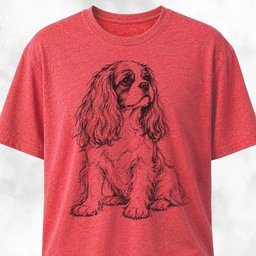 Cavalier King Charles Spaniel Scribble T Shirt Gift For Dog Lover