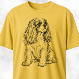 Cavalier King Charles Spaniel Scribble T Shirt Gift For Dog Lover