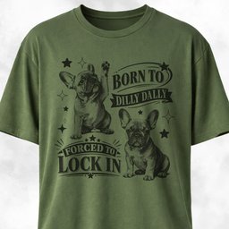 Born To Dilly Dally Frenchie T Shirt Gift For Dog Lover