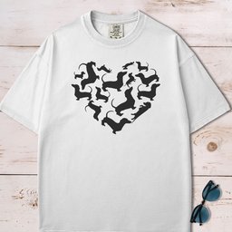 Dachshunds Heart Mosaic T Shirt Gift For Dog Lover