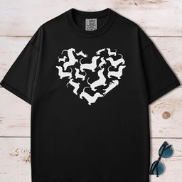 Dachshunds Heart Mosaic T Shirt Gift For Dog Lover