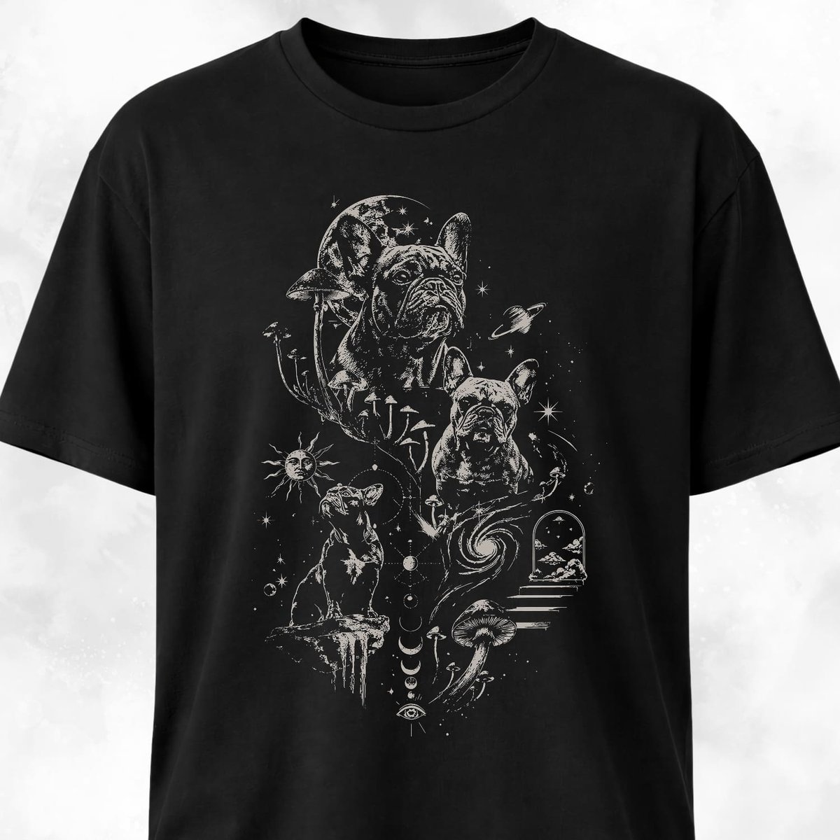 Cosmic Frenchie Hallucinations T Shirt Gift For Dog Lover