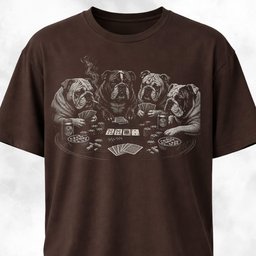 Bulldogs Playing Poker T Shirt Gift For Dog Lover