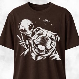 Bully Alien Selfie T Shirt Gift For Dog Lover