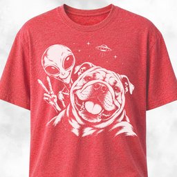 Bully Alien Selfie T Shirt Gift For Dog Lover
