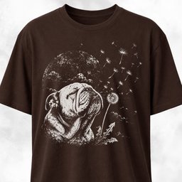 Bulldog Blowing Dandelions T Shirt Gift For Dog Lover
