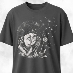 Bulldog Blowing Dandelions T Shirt Gift For Dog Lover
