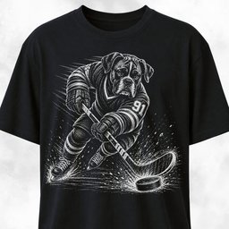 Boxer Playing Hockey T Shirt Gift For Dog Lover