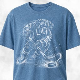 Boxer Playing Hockey T Shirt Gift For Dog Lover