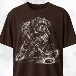 Boxer Playing Hockey T Shirt Gift For Dog Lover
