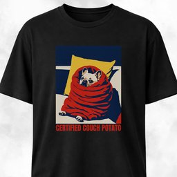 Certified Couch Potato Frenchie T Shirt Gift For Dog Lover