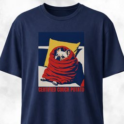 Certified Couch Potato Frenchie T Shirt Gift For Dog Lover