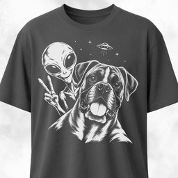 Boxer Alien Selfie T Shirt Gift For Dog Lover