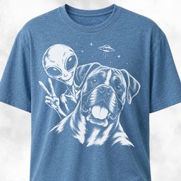 Boxer Alien Selfie T Shirt Gift For Dog Lover