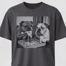 Bulldogs Eating Pizza T Shirt Gift For Dog Lover