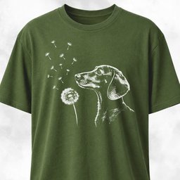 Dachshund Blowing Dandelion T Shirt Gift For Dog Lover
