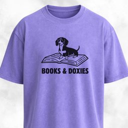 Books And Doxies T Shirt Gift For Dog Lover