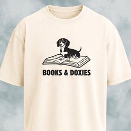 Books And Doxies T Shirt Gift For Dog Lover
