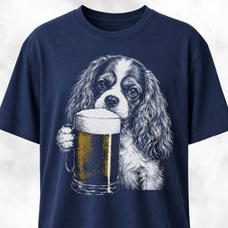 Cavalier King Charles Spaniel Sipping Beer T Shirt Gift For Dog Lover