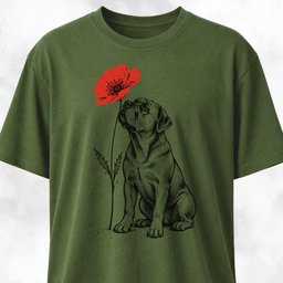 Cane Corso Smelling Poppy T Shirt Gift For Dog Lover