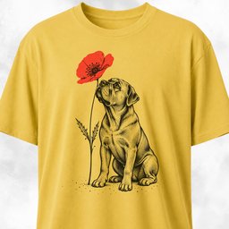 Cane Corso Smelling Poppy T Shirt Gift For Dog Lover