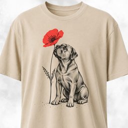 Cane Corso Smelling Poppy T Shirt Gift For Dog Lover