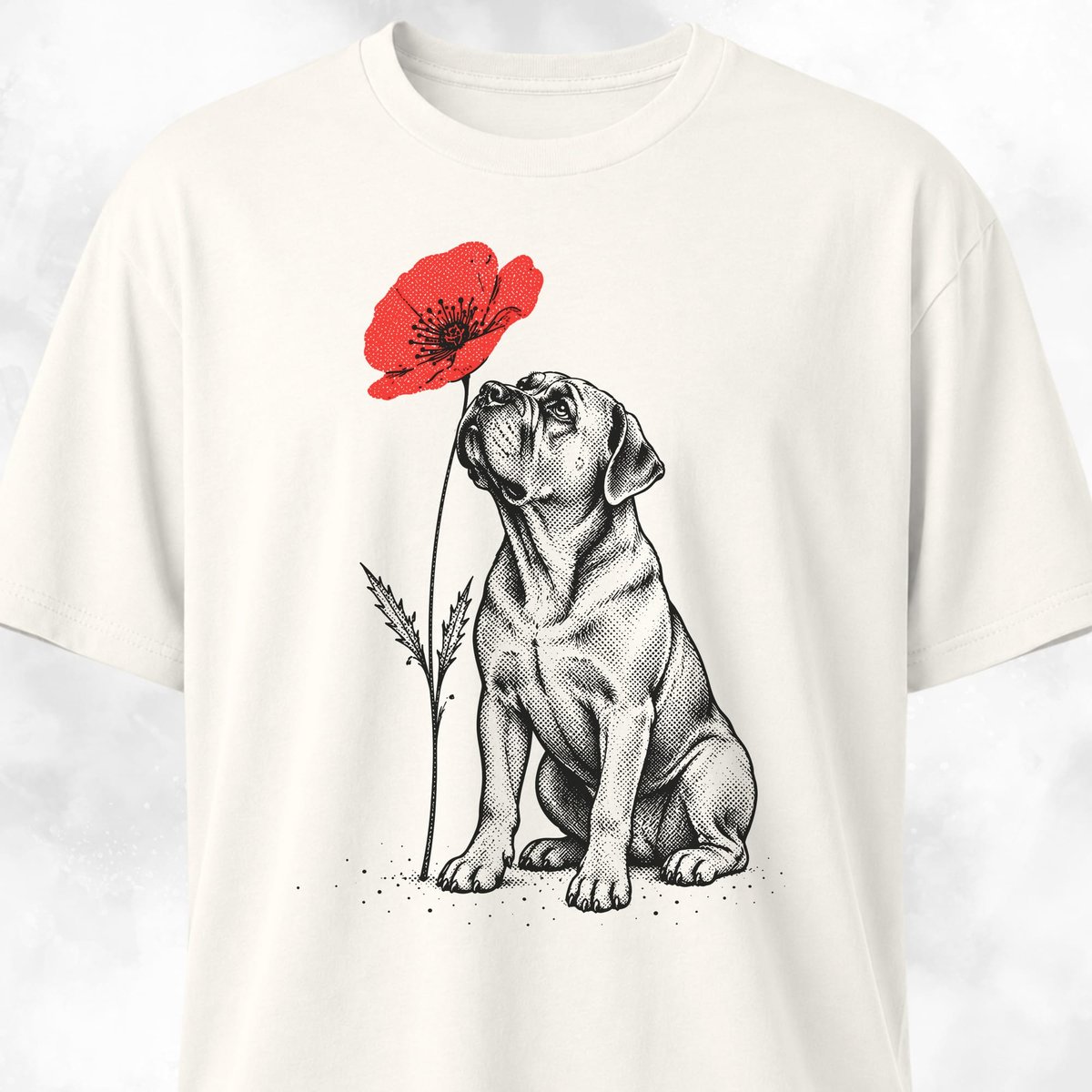 Cane Corso Smelling Poppy T Shirt Gift For Dog Lover