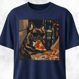 City Frenchie Eating Pizza T Shirt Gift For Dog Lover